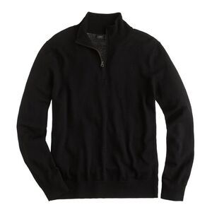 J. Crew 100% Merino Wool 1/4 Zip Sweater Charcoal